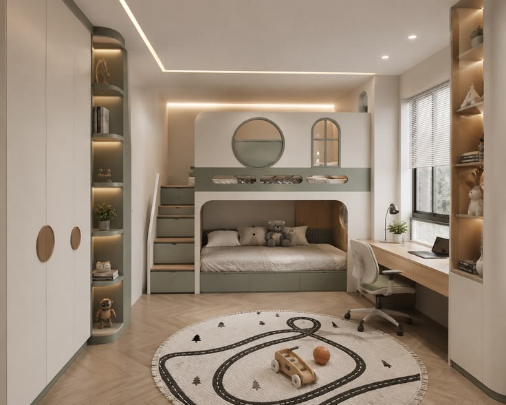 Thiết kế phòng ngủ cho 2 bé gái 