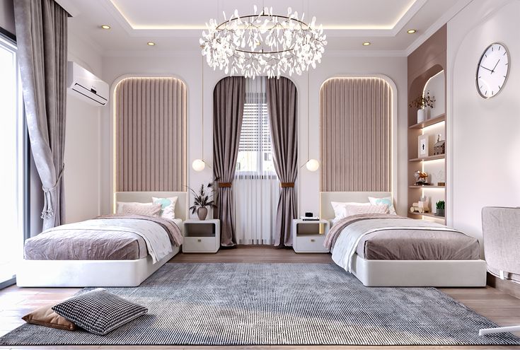 Thiết kế phòng ngủ cho 2 bé gái 