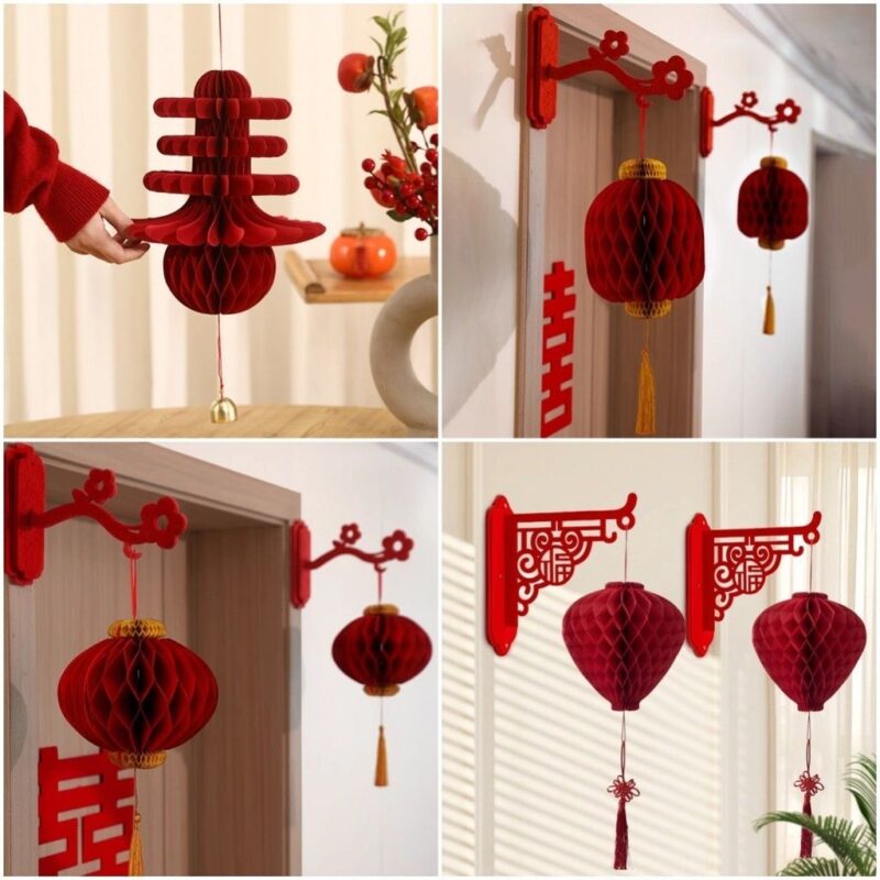 10+ ý tưởng trang trí Trung Thu cho nhà phố hiện đại Trang trí cửa ra vào với đèn lồng và vòng decor