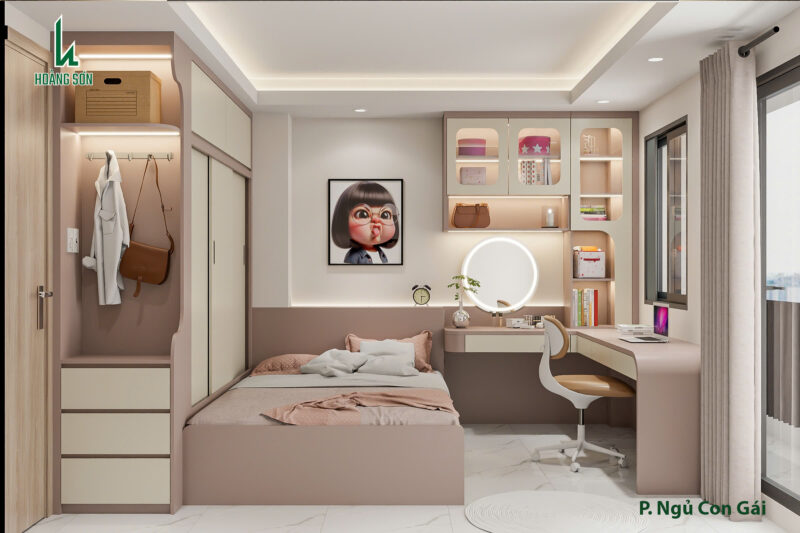 Tủ đầu giường kết hợp tab trang trí