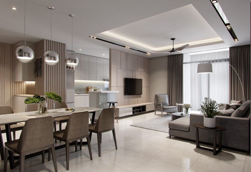 Mẫu thiết kế phòng bếp 20m2