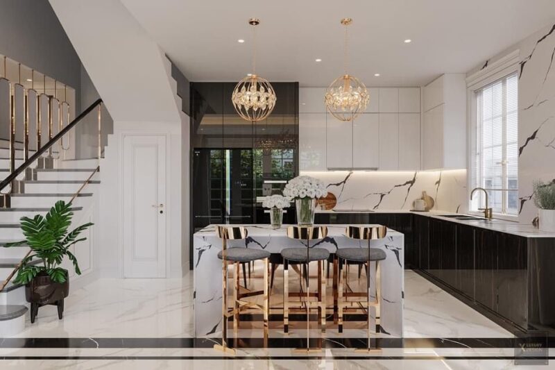 Mẫu thiết kế phòng bếp 20m2
